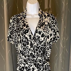 Worthington Midi Black and White Dress